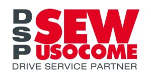 Logo SEW DSP, moteurs, motoréducteurs, variateurs